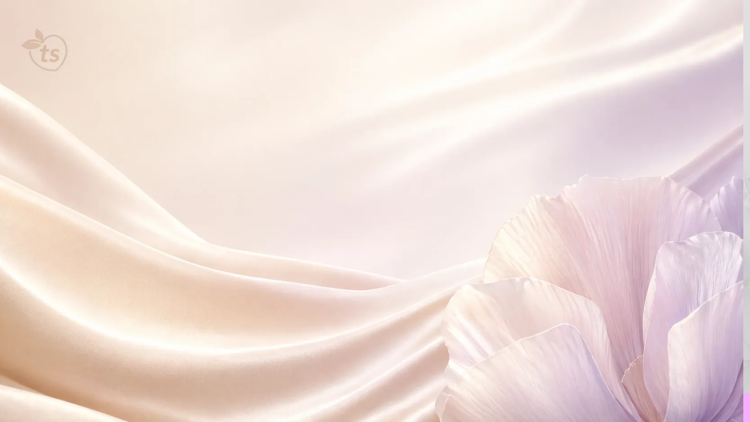 Soft pastel fabric and a blooming flower for the tsgabrielle® brand story