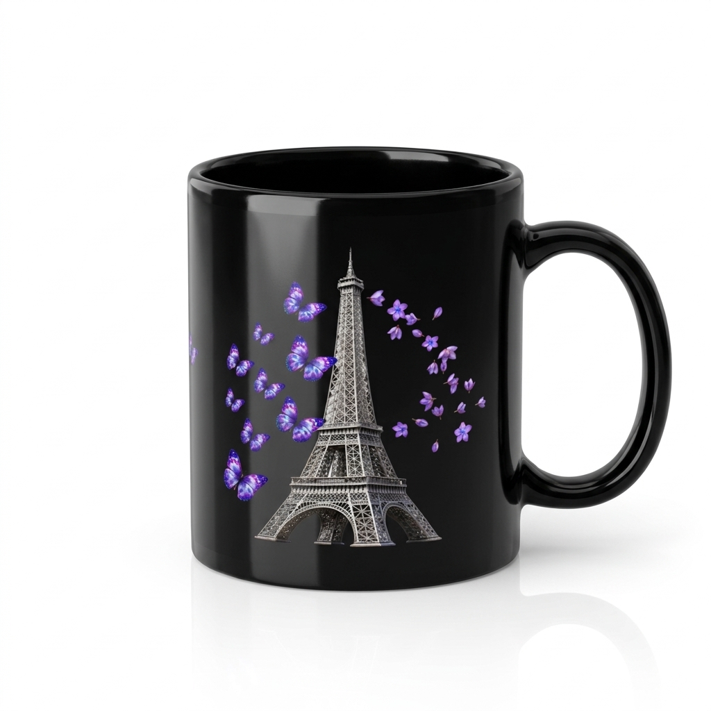 tsgabrielle® • Paris - La Tour Eiffel • Glanset krus • Svart • Keramikk • 2 str. - Black - View 31