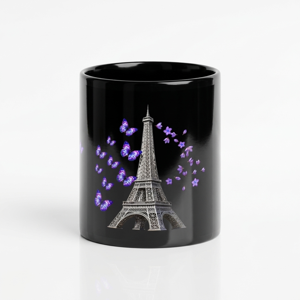 tsgabrielle® • Paris - La Tour Eiffel • Glanset krus • Svart • Keramikk • 2 str. - Black - View 6