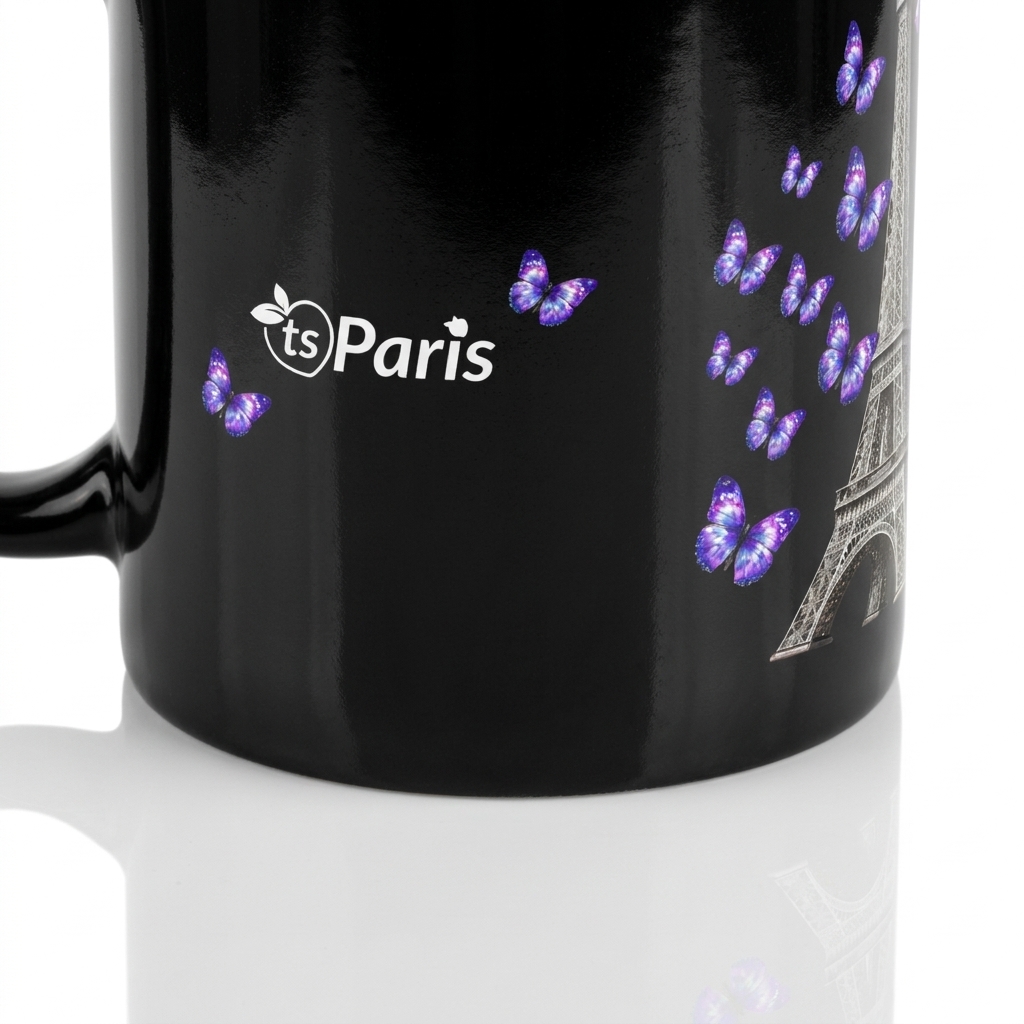 tsgabrielle® • Paris - La Tour Eiffel • Glanset krus • Svart • Keramikk • 2 str. - Black - View 8