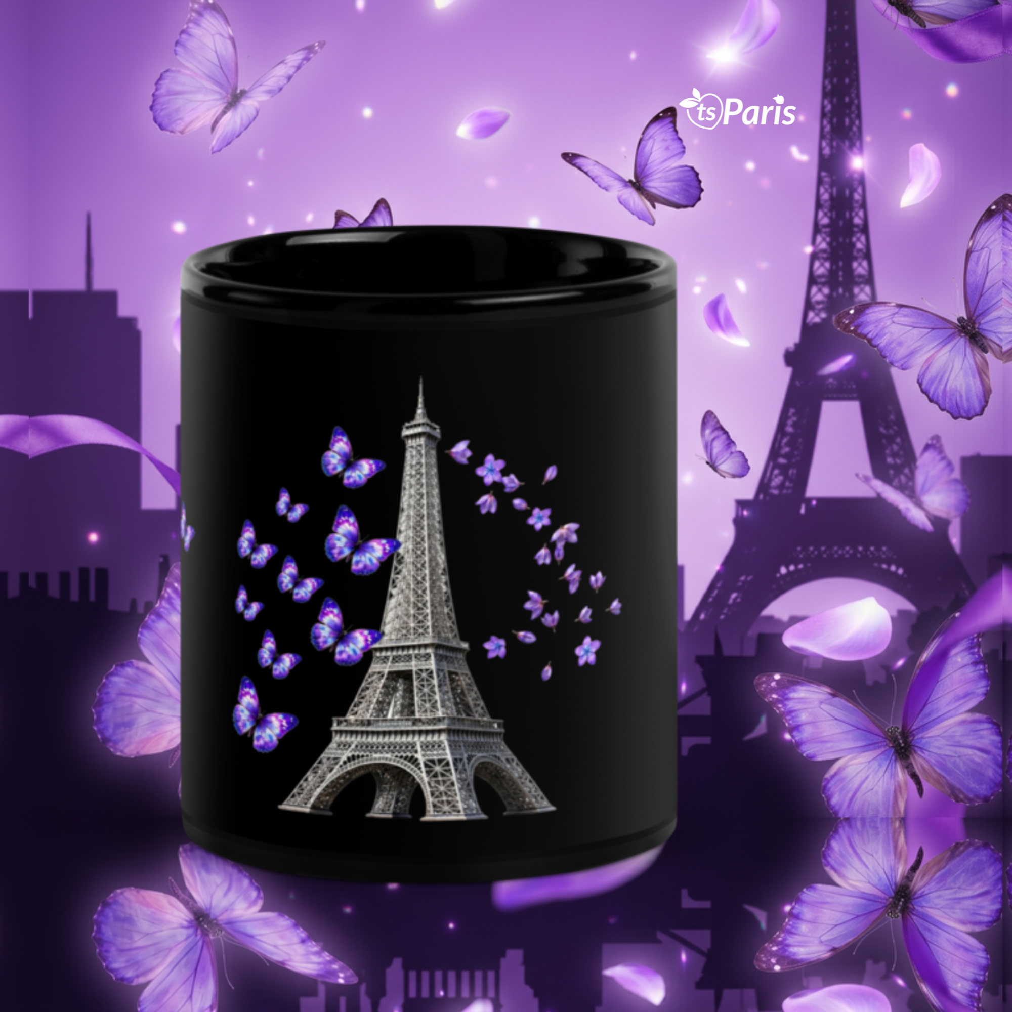 tsgabrielle® • Paris - La Tour Eiffel • Glanset krus • Svart • Keramikk • 2 str. - Black - View 23