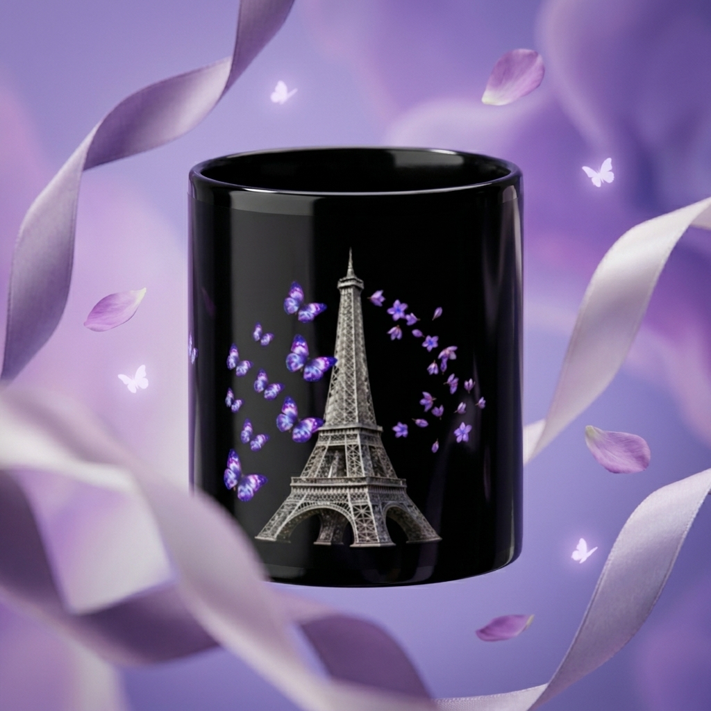 tsgabrielle® • Paris - La Tour Eiffel • Glanset krus • Svart • Keramikk • 2 str. - Black - View 28