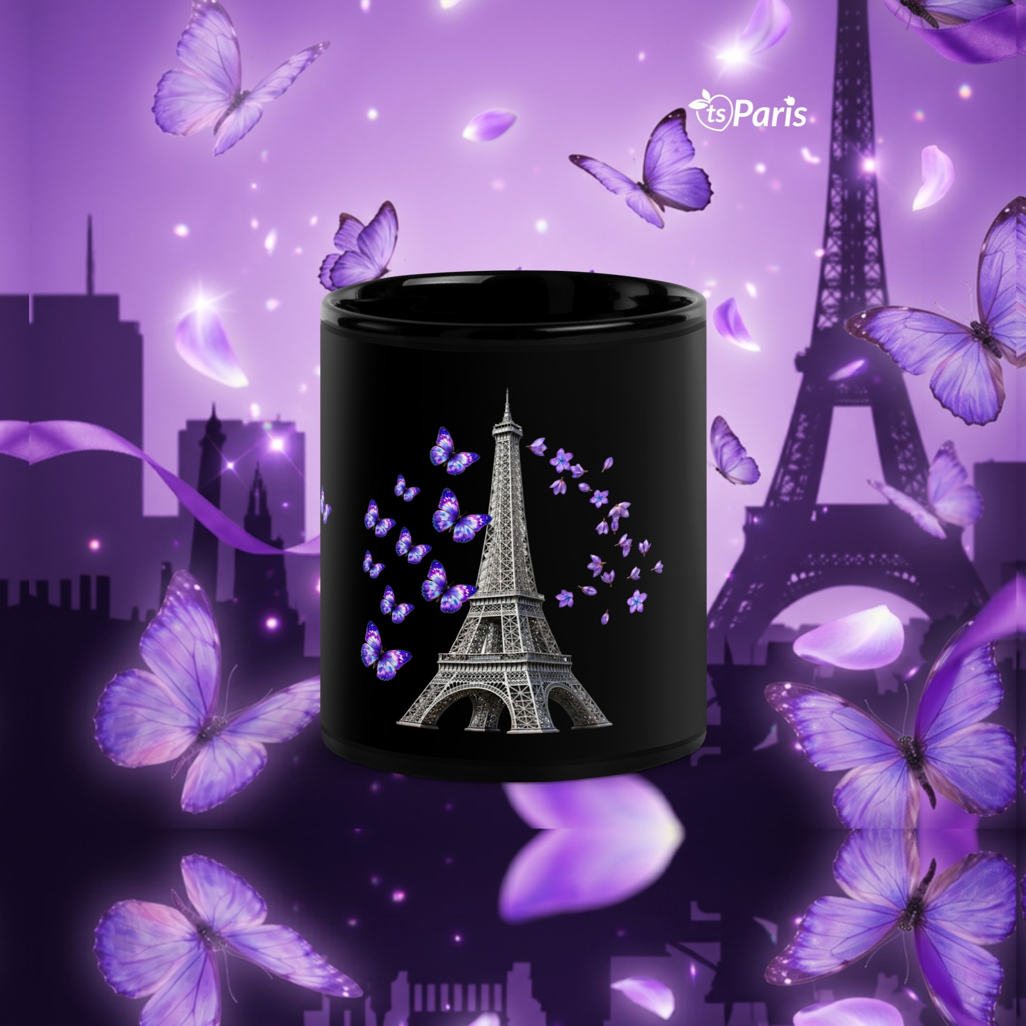 tsgabrielle® • Paris - La Tour Eiffel • Glanset krus • Svart • Keramikk • 2 str. - Black - View 33