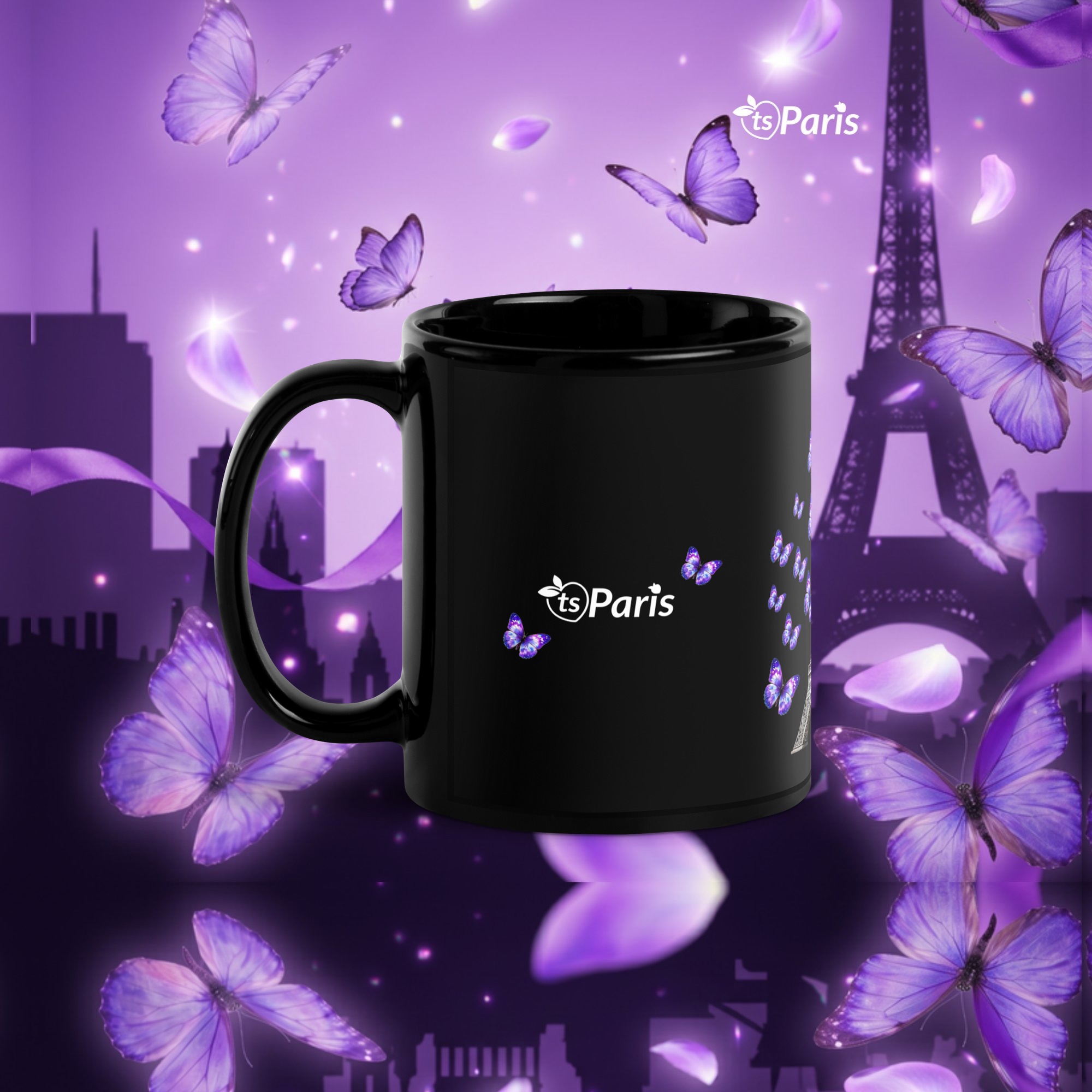 tsgabrielle® • Paris - La Tour Eiffel • Glanset krus • Svart • Keramikk • 2 str. - Black - View 34