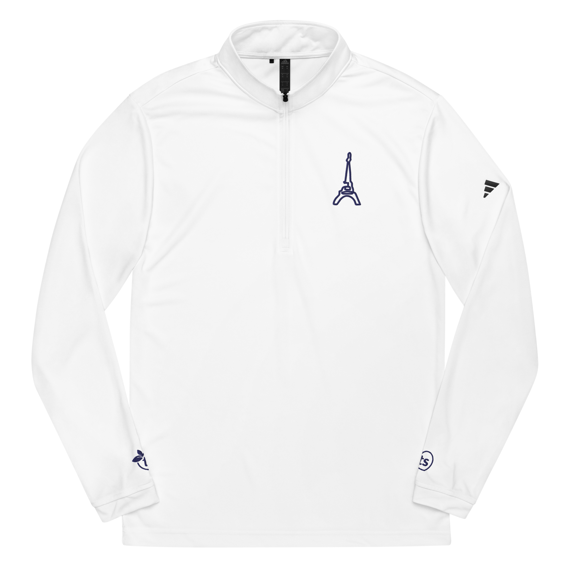 adidas® by tsgabrielle® • Herre • Paris - La Tour Eiffel • Kvart genser med glidelås • Hvit