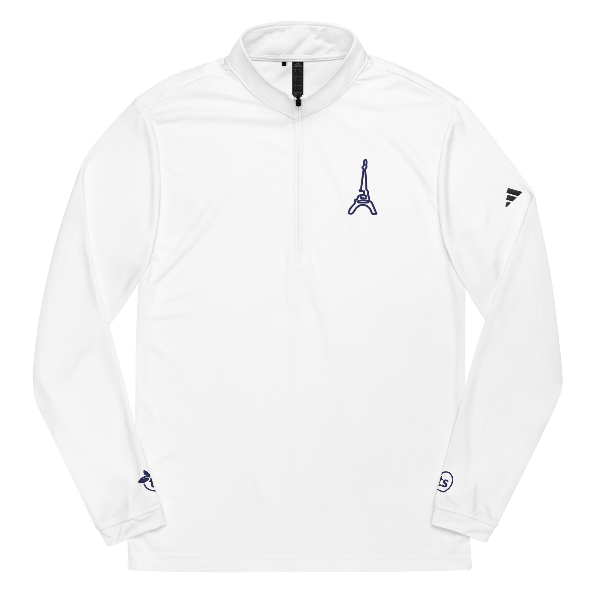 adidas® by tsgabrielle® • Herre • Paris - La Tour Eiffel • Kvart genser med glidelås • Hvit