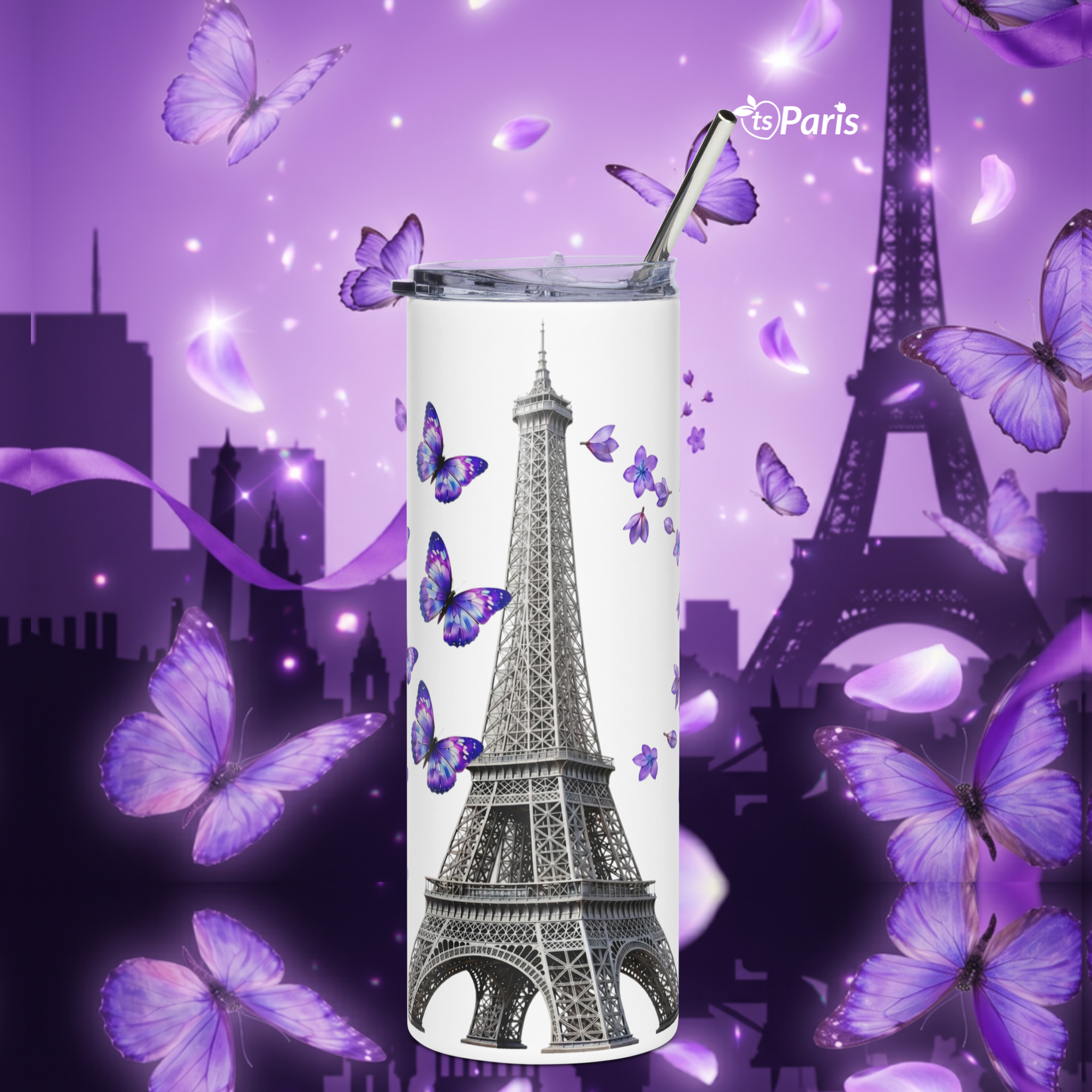 tsgabrielle® • Paris - La Tour Eiffel • Tumler • Rustfritt stål • Hvit • 20 oz - White - View 10