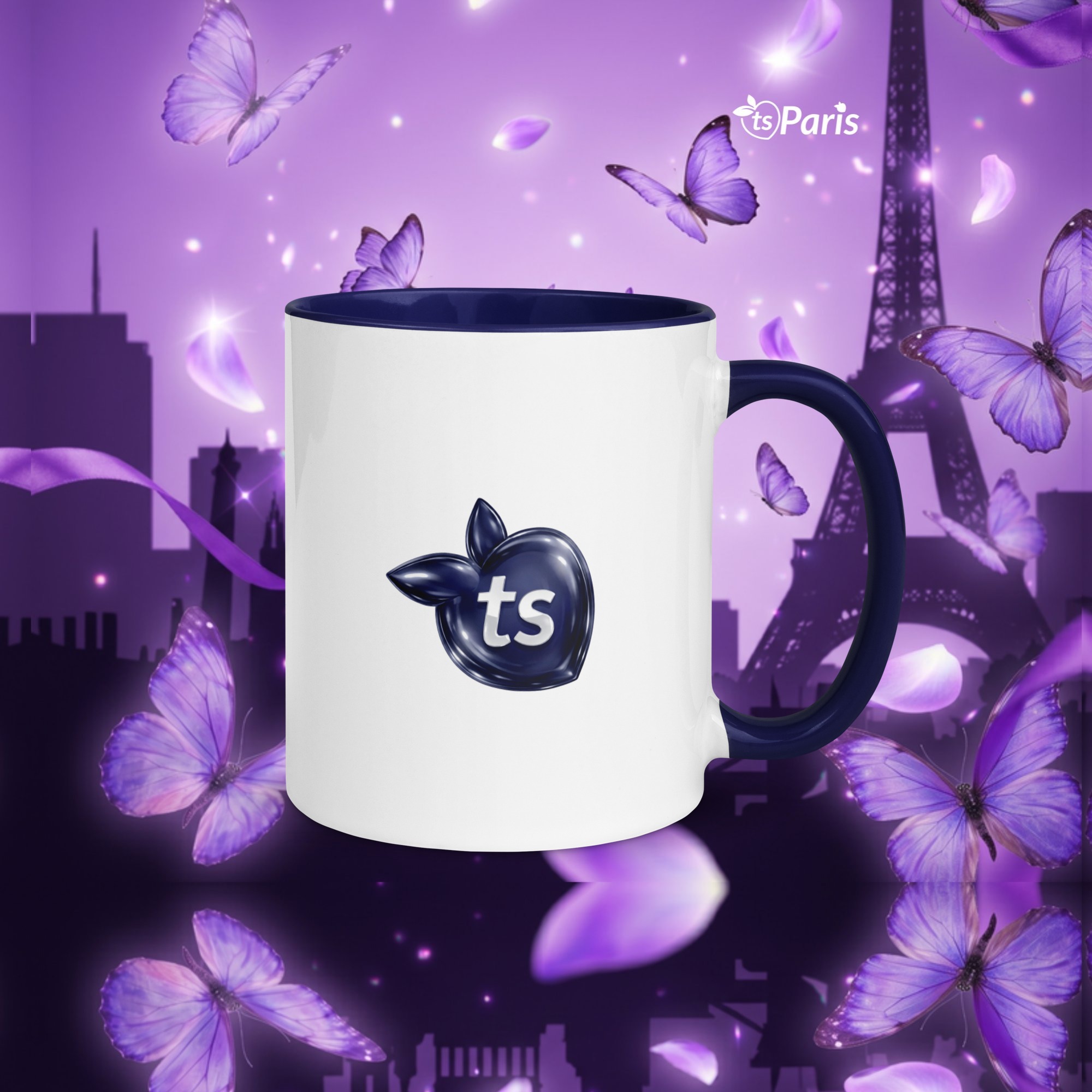 tsgabrielle® • Paris - La Tour Eiffel • Krus med farge inni • Keramikk • 11 oz - Dark Blue - View 11