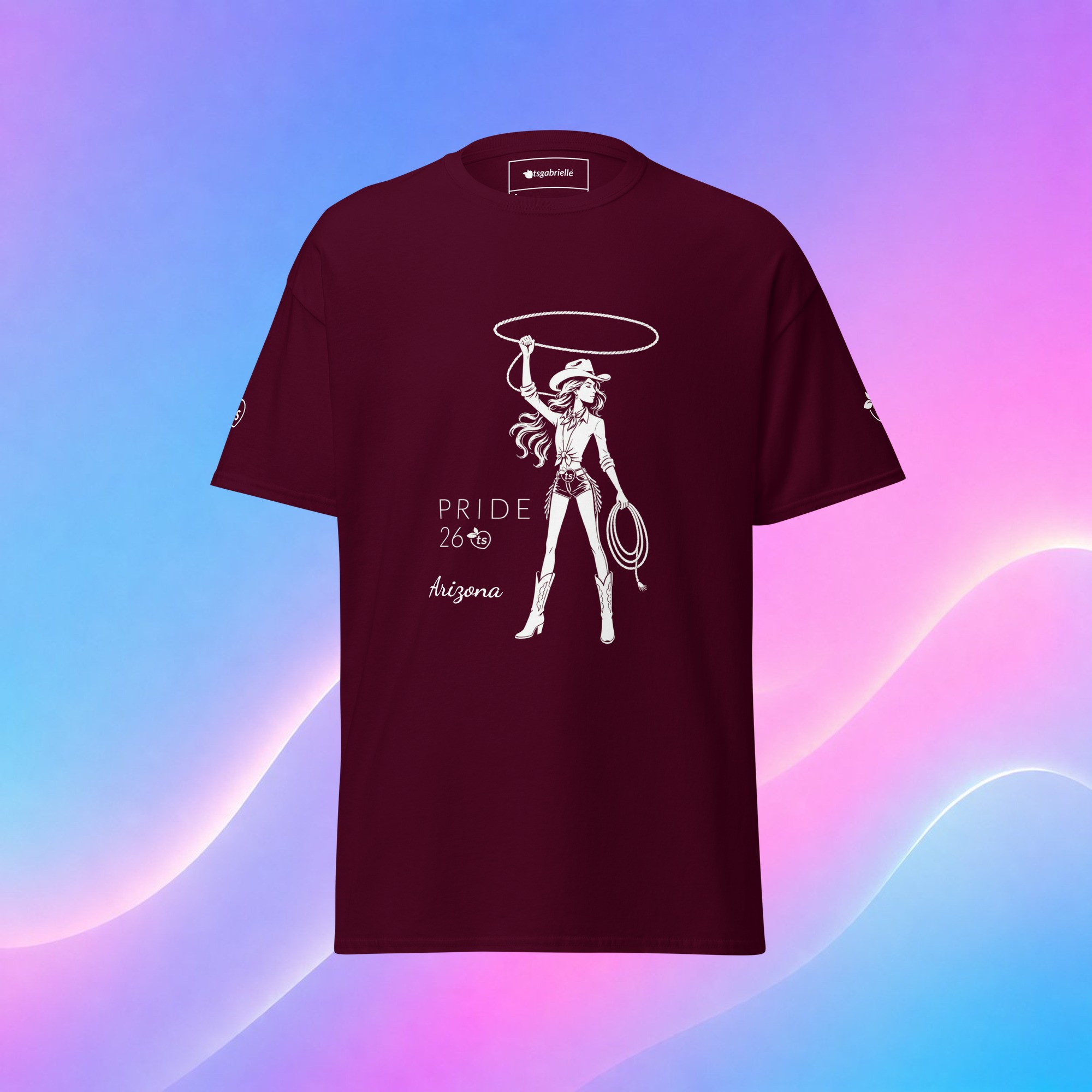 tsgabrielle® •For ham• Pride 26 - Arizona • Klassisk T-skjorte • 14 farger - Maroon - View 15