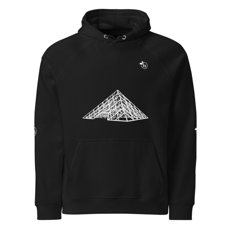 tsgabrielle® •For ham• Paris - Louvre-pyramiden • Eco Raglan-hettegenser • Svart