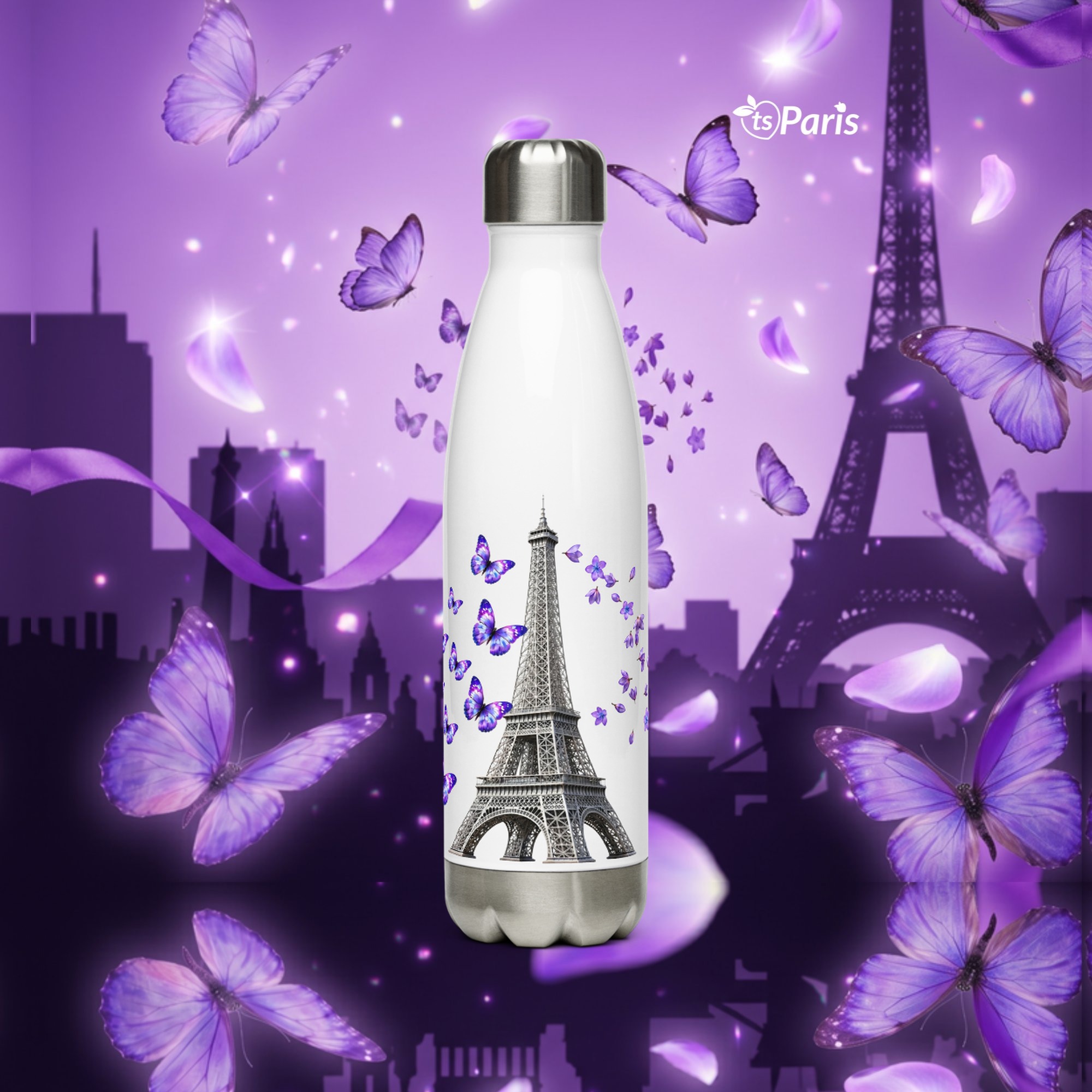 tsgabrielle® • Paris - La Tour Eiffel • Vannflaske • Hvit • Rustfritt stål • 17 oz - White - View 15