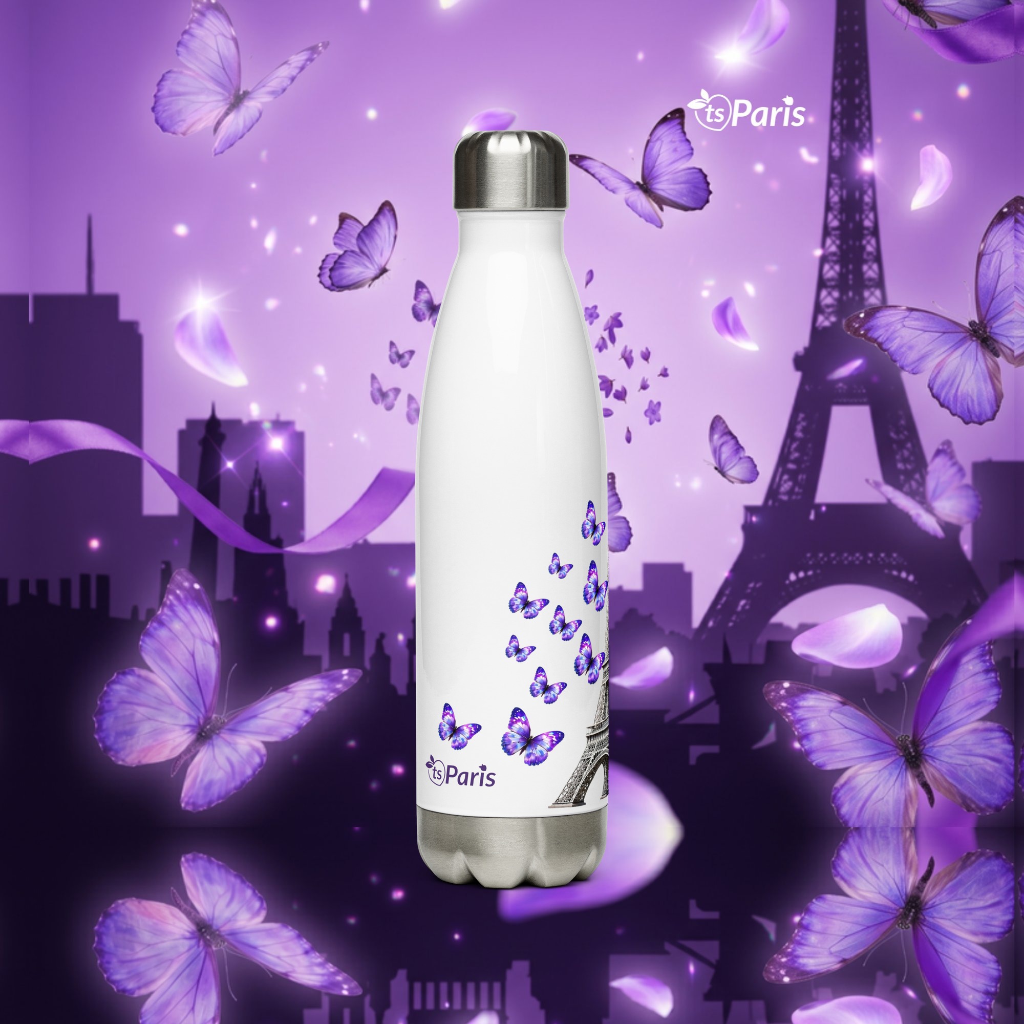 tsgabrielle® • Paris - La Tour Eiffel • Vannflaske • Hvit • Rustfritt stål • 17 oz - White - View 16