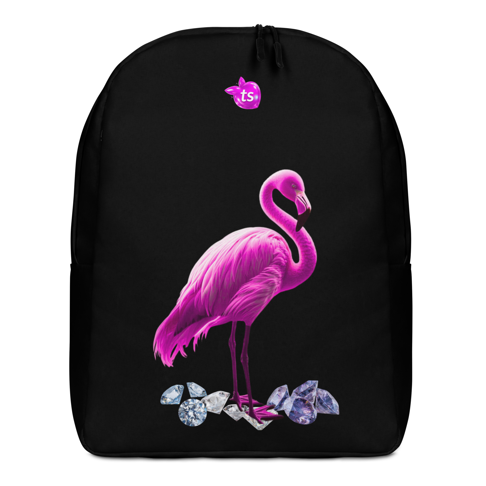 tsgabrielle® • Flamant Rose • Minimalist Backpack • Black