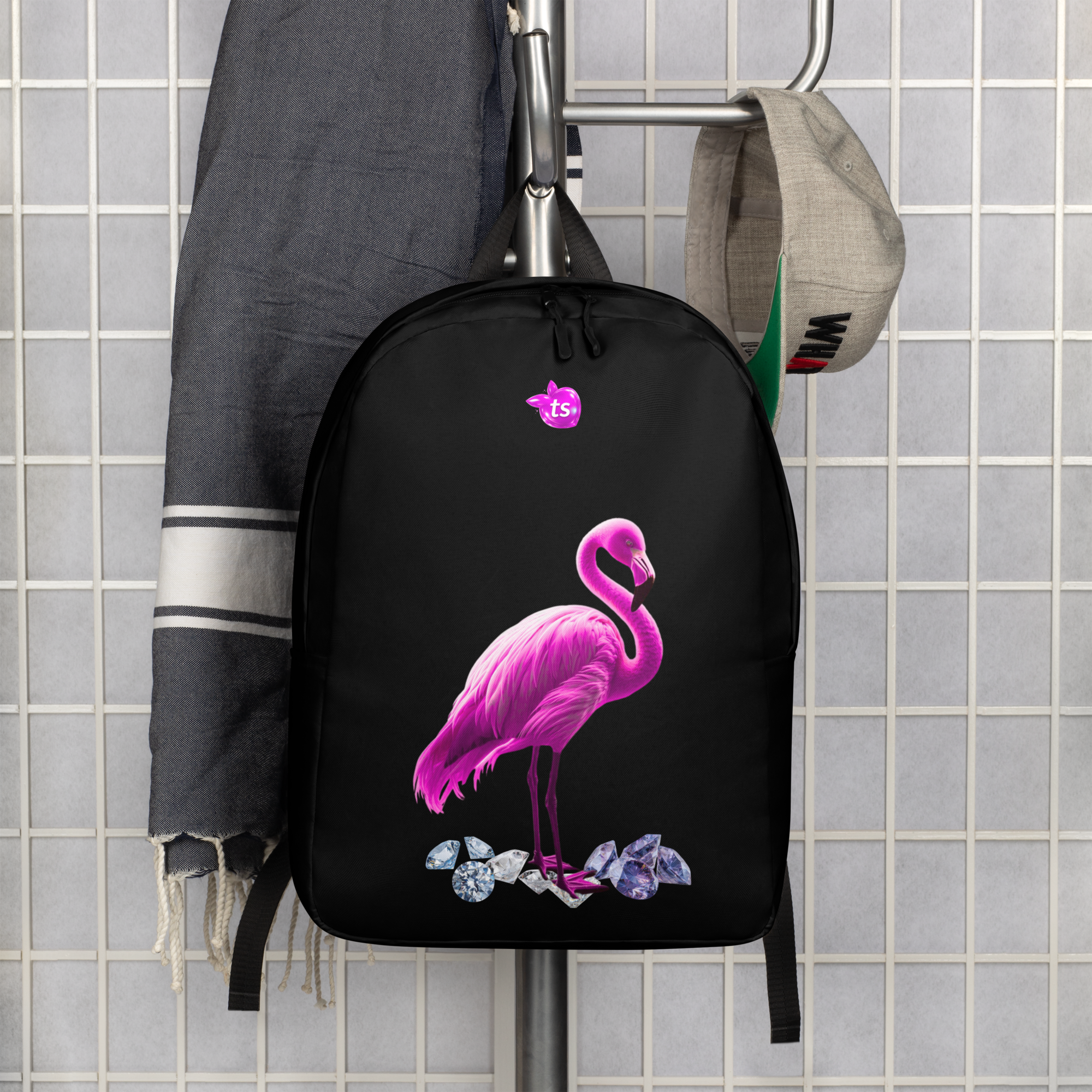 tsgabrielle® • Flamant Rose • Minimalist Backpack • Black