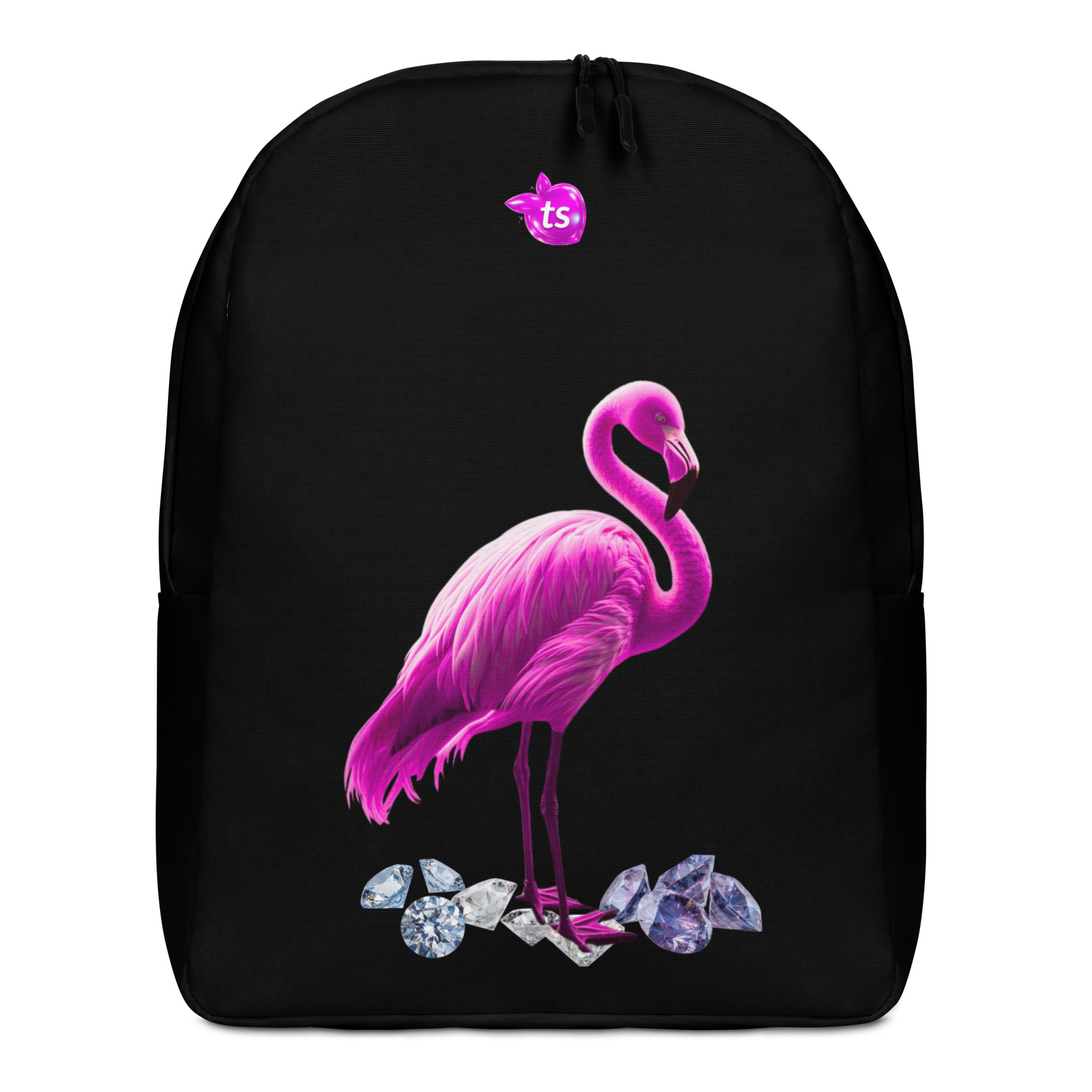 tsgabrielle® • Flamant Rose • Minimalistisk ryggsekk • Svart