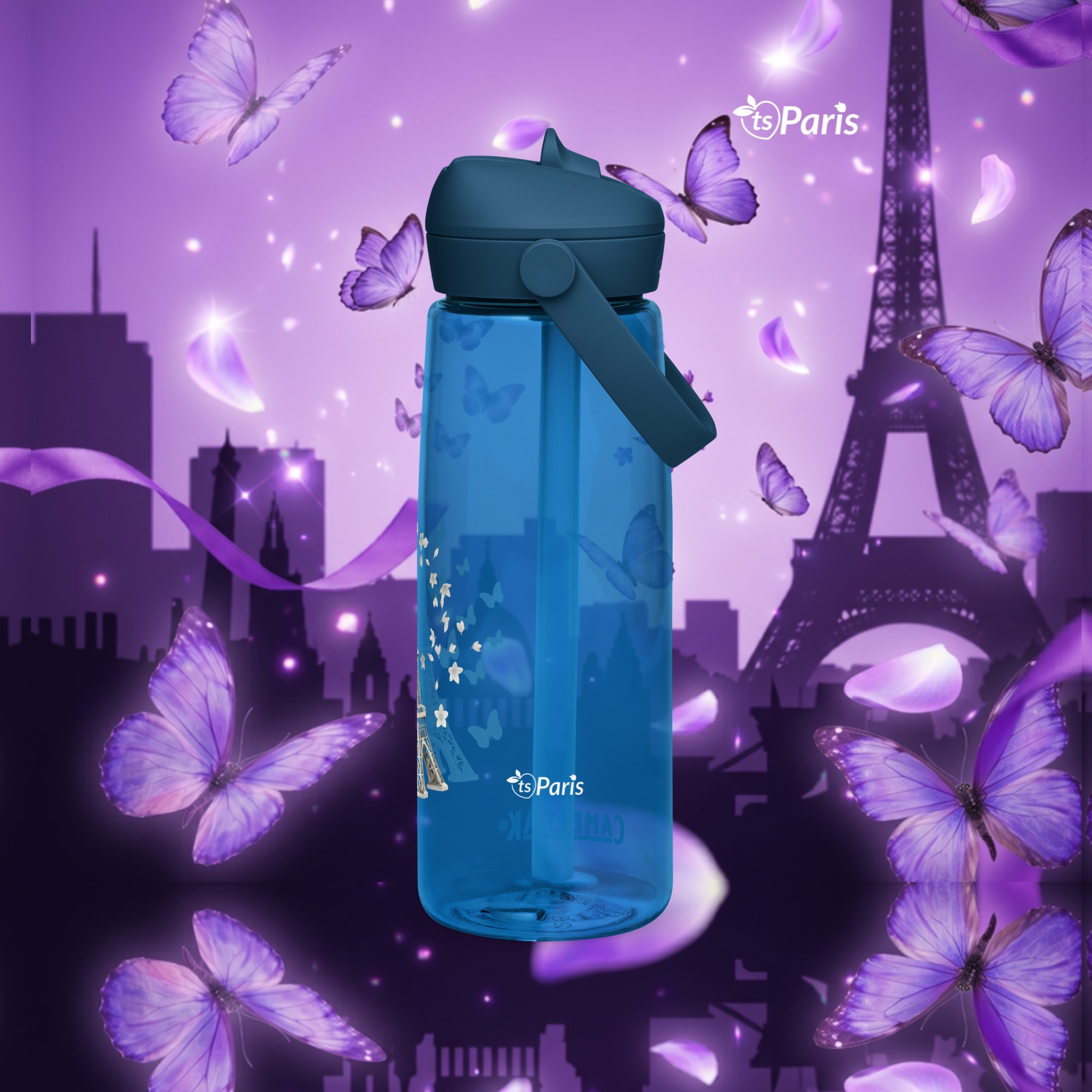 CamelBak® Eddy® av tsgabrielle® • Paris - La Tour Eiffel • Sportsvannflaske • Flip-halm • 3 farger • 25 oz - Oxford Blue - View 5
