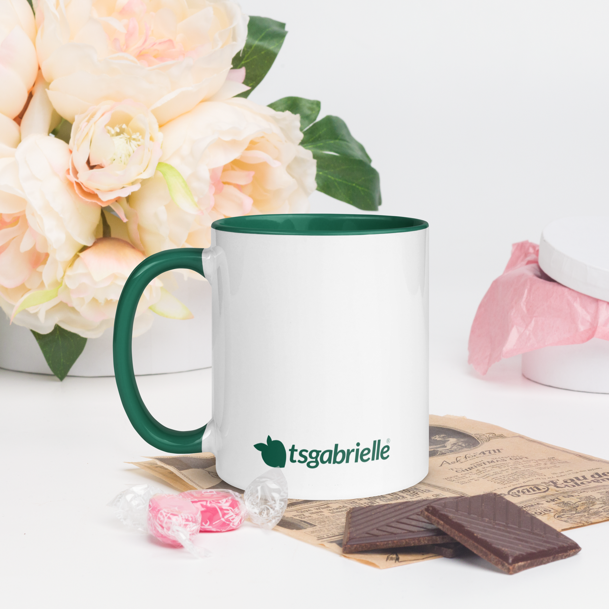 tsgabrielle® • Mug with Color Dark Green Inside • Ceramic • 2 Sizes