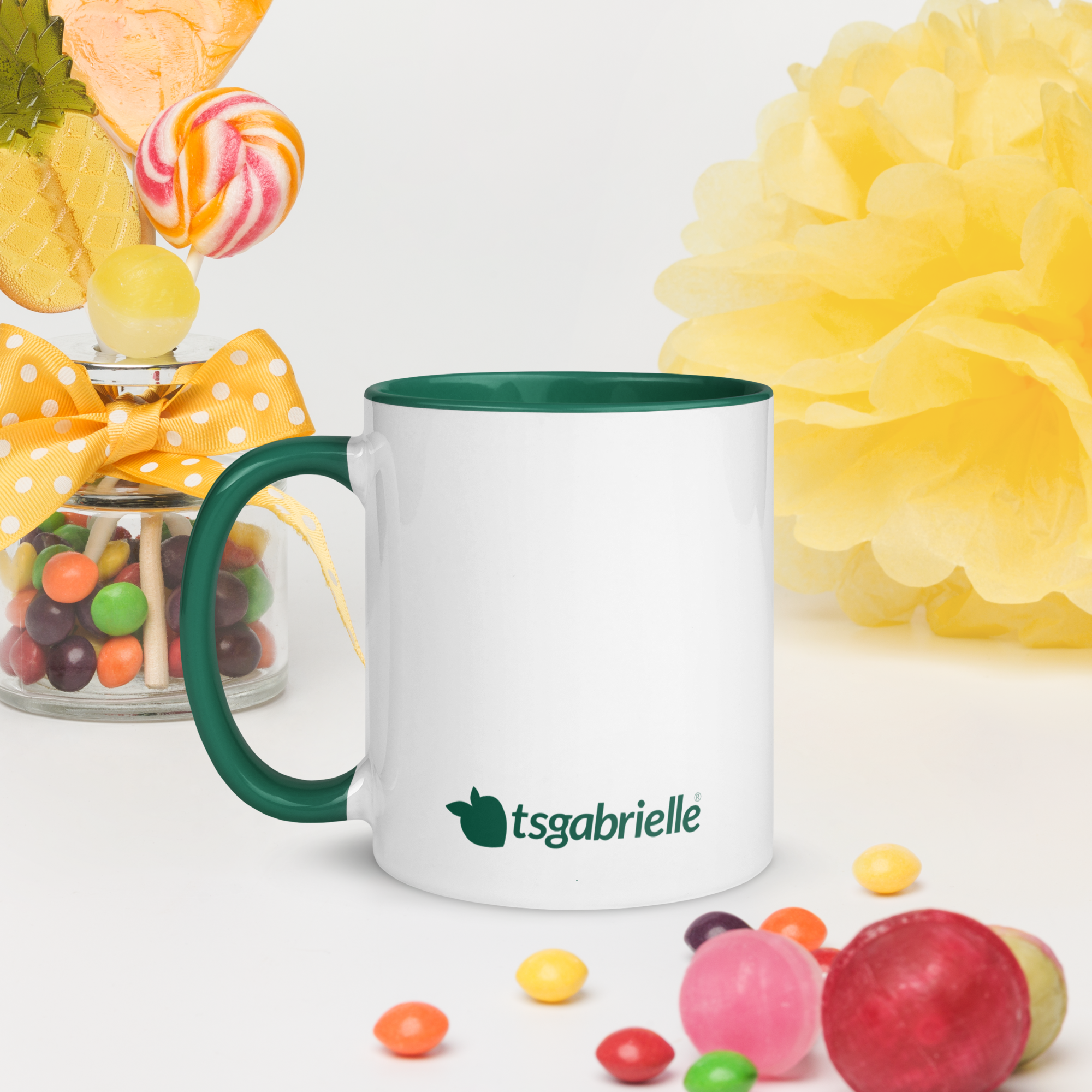 tsgabrielle® • Mug with Color Dark Green Inside • Ceramic • 2 Sizes