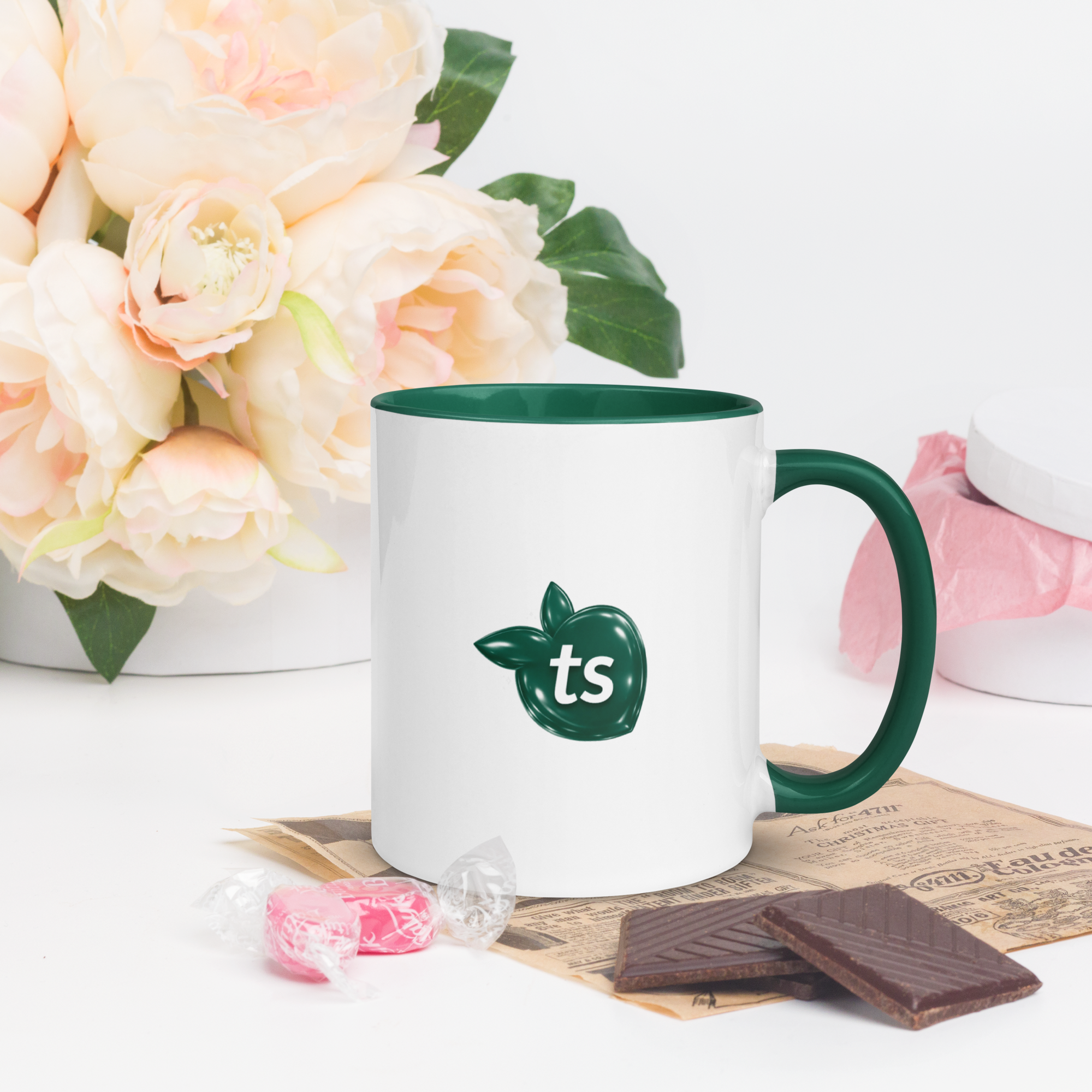 tsgabrielle® • Mug with Color Dark Green Inside • Ceramic • 2 Sizes