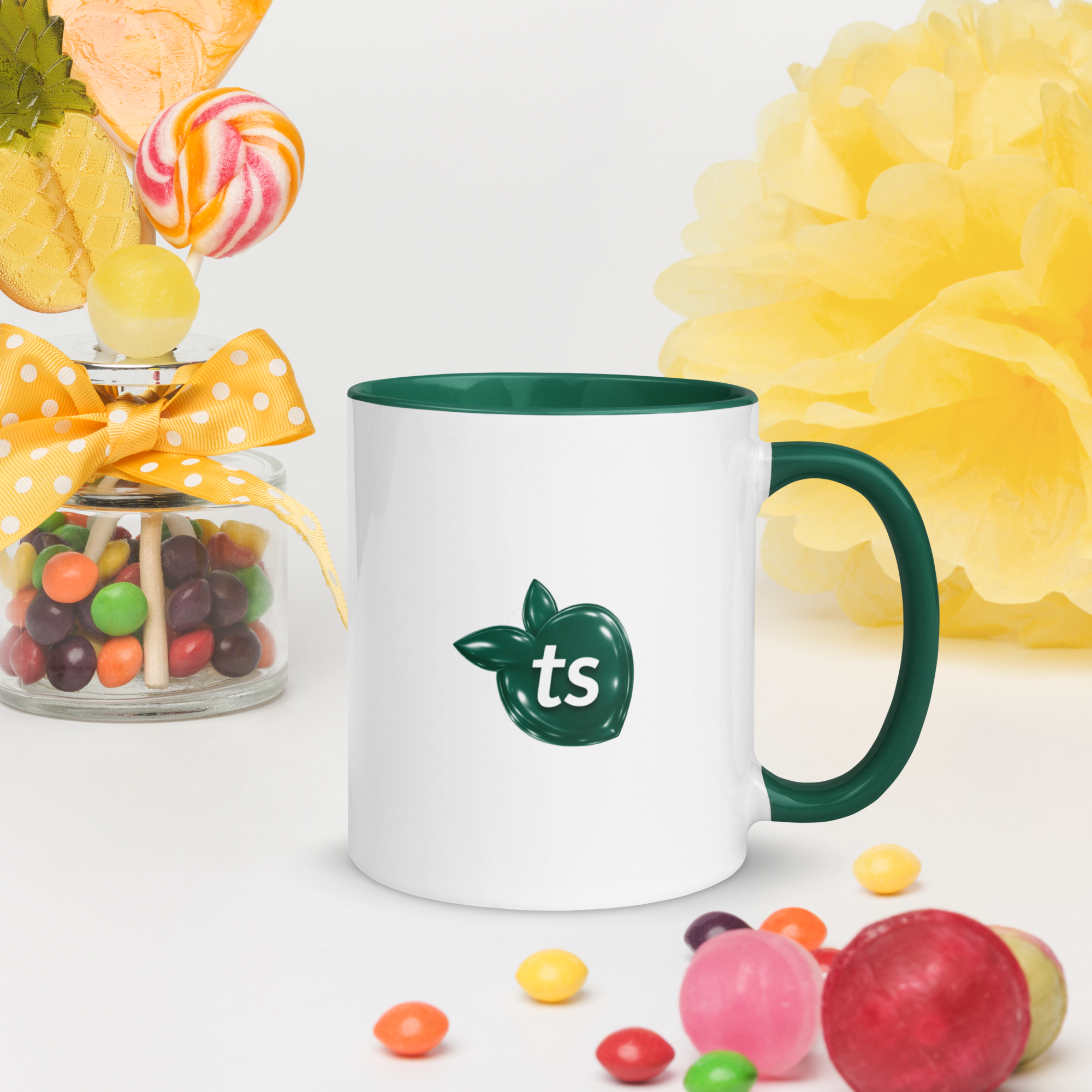 tsgabrielle® • Mug with Color Dark Green Inside • Ceramic • 2 Sizes