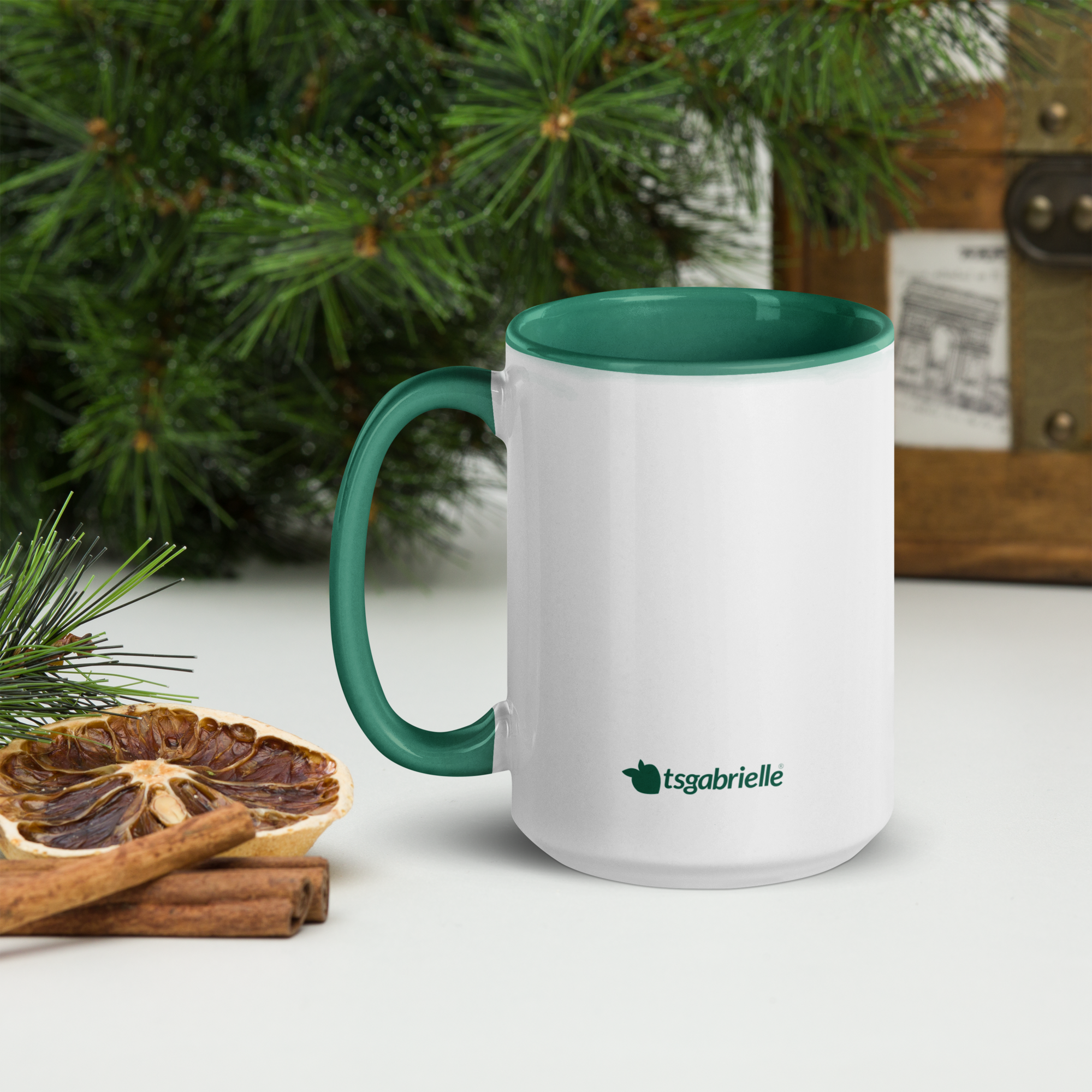 tsgabrielle® • Mug with Color Dark Green Inside • Ceramic • 2 Sizes