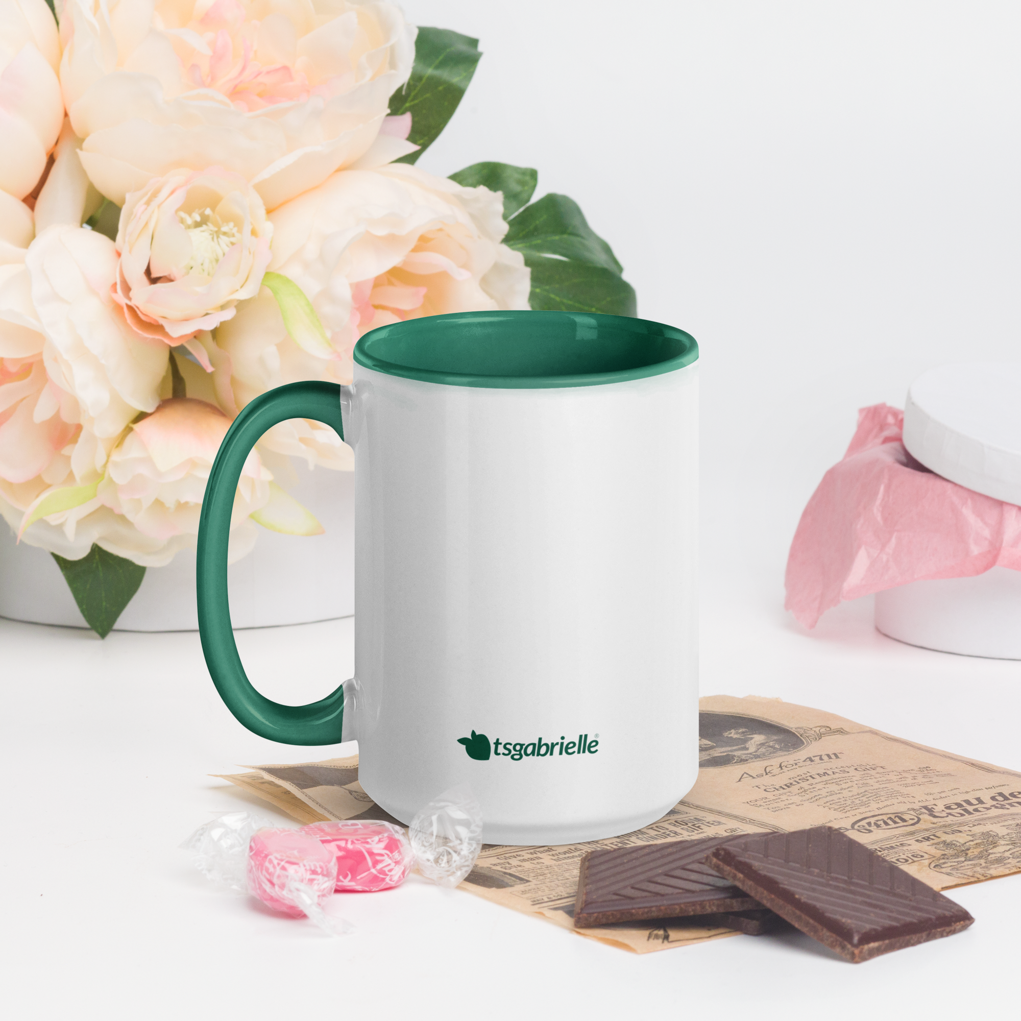 tsgabrielle® • Mug with Color Dark Green Inside • Ceramic • 2 Sizes