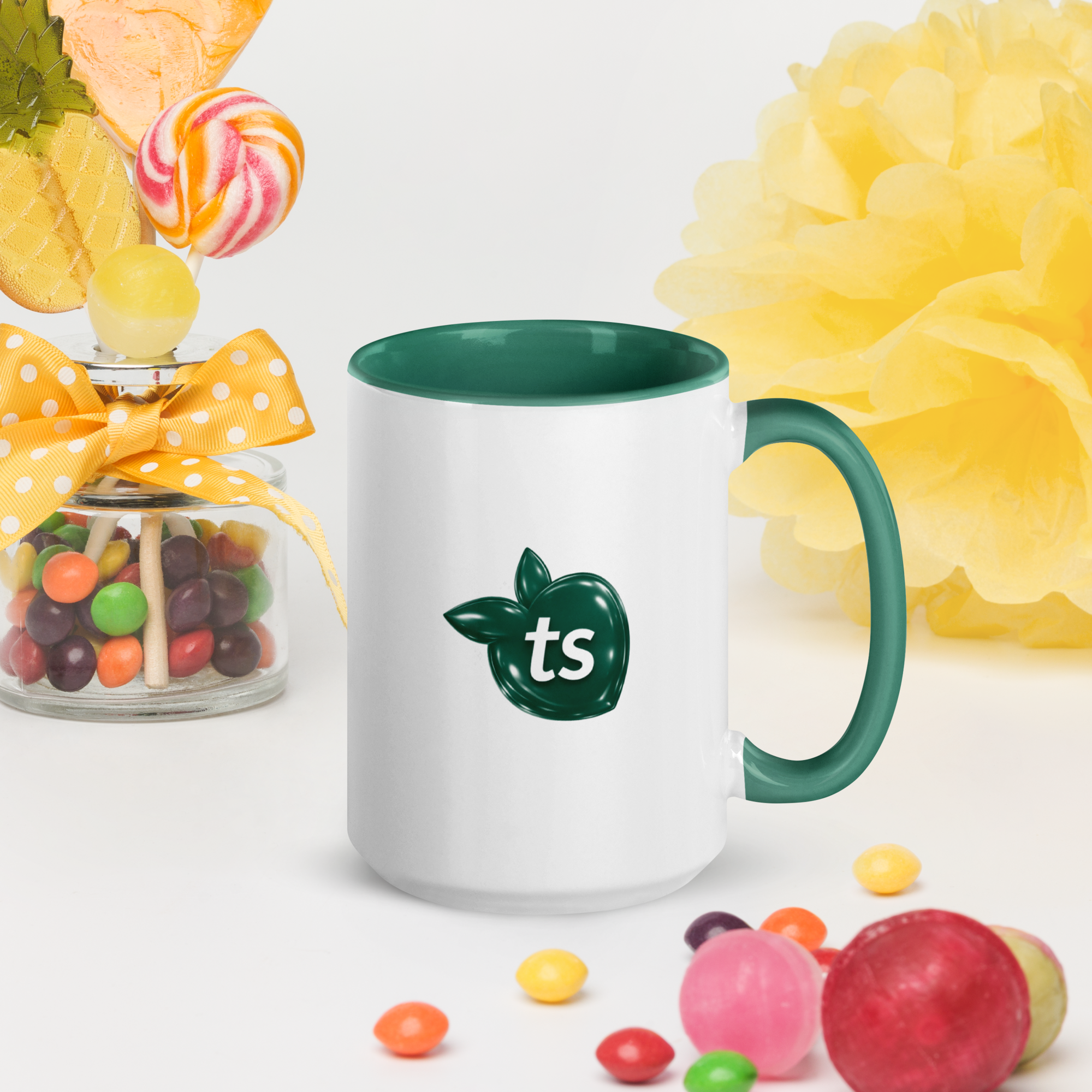 tsgabrielle® • Mug with Color Dark Green Inside • Ceramic • 2 Sizes