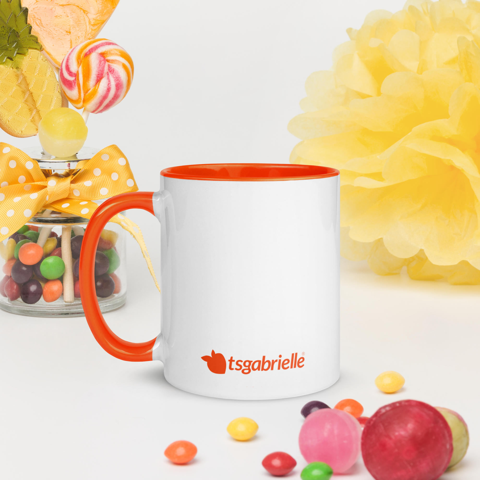 tsgabrielle® • Mug with Color Orange Inside • Ceramic • 11 oz - View 6