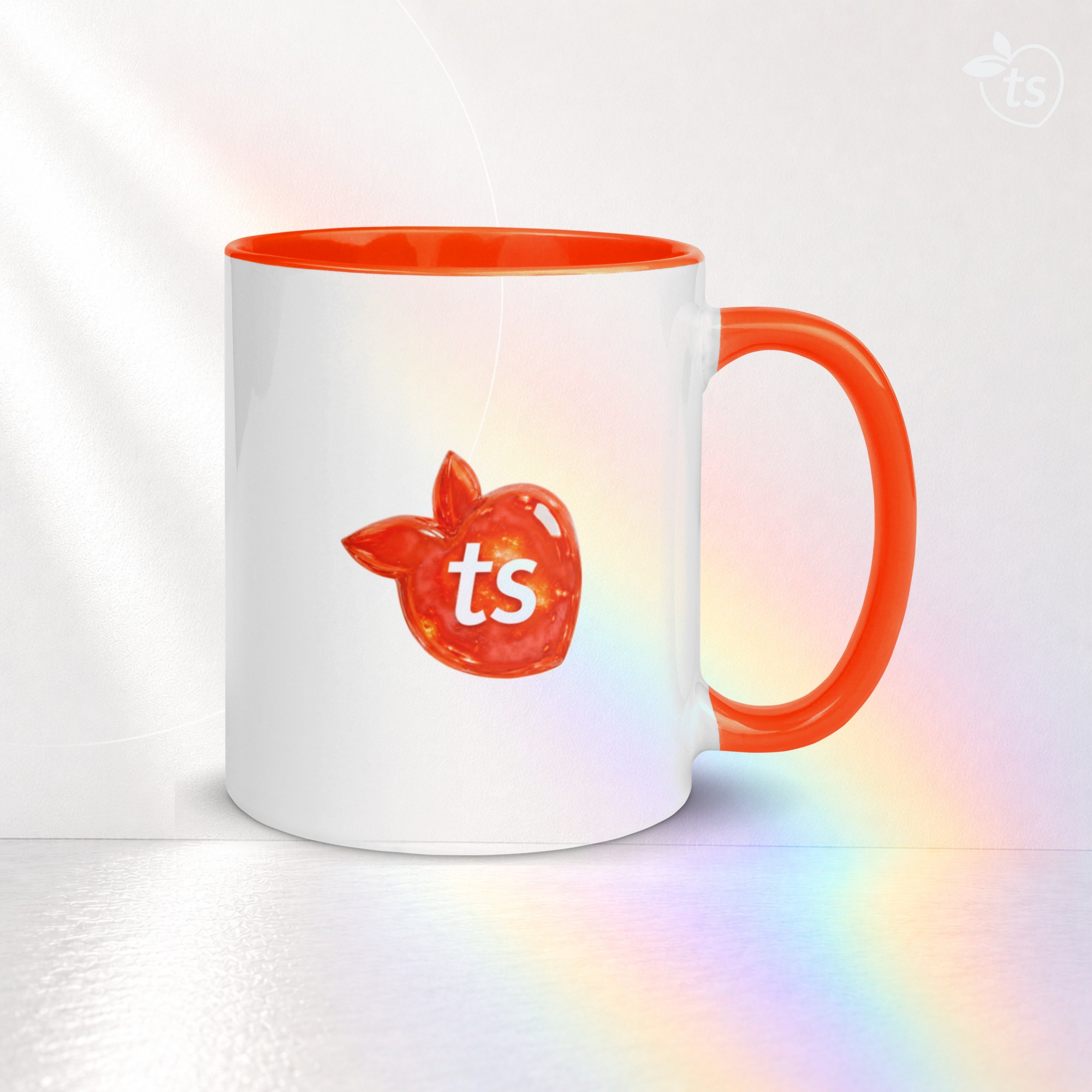 tsgabrielle® • Krus med farge oransje inni • Keramikk • 11 oz