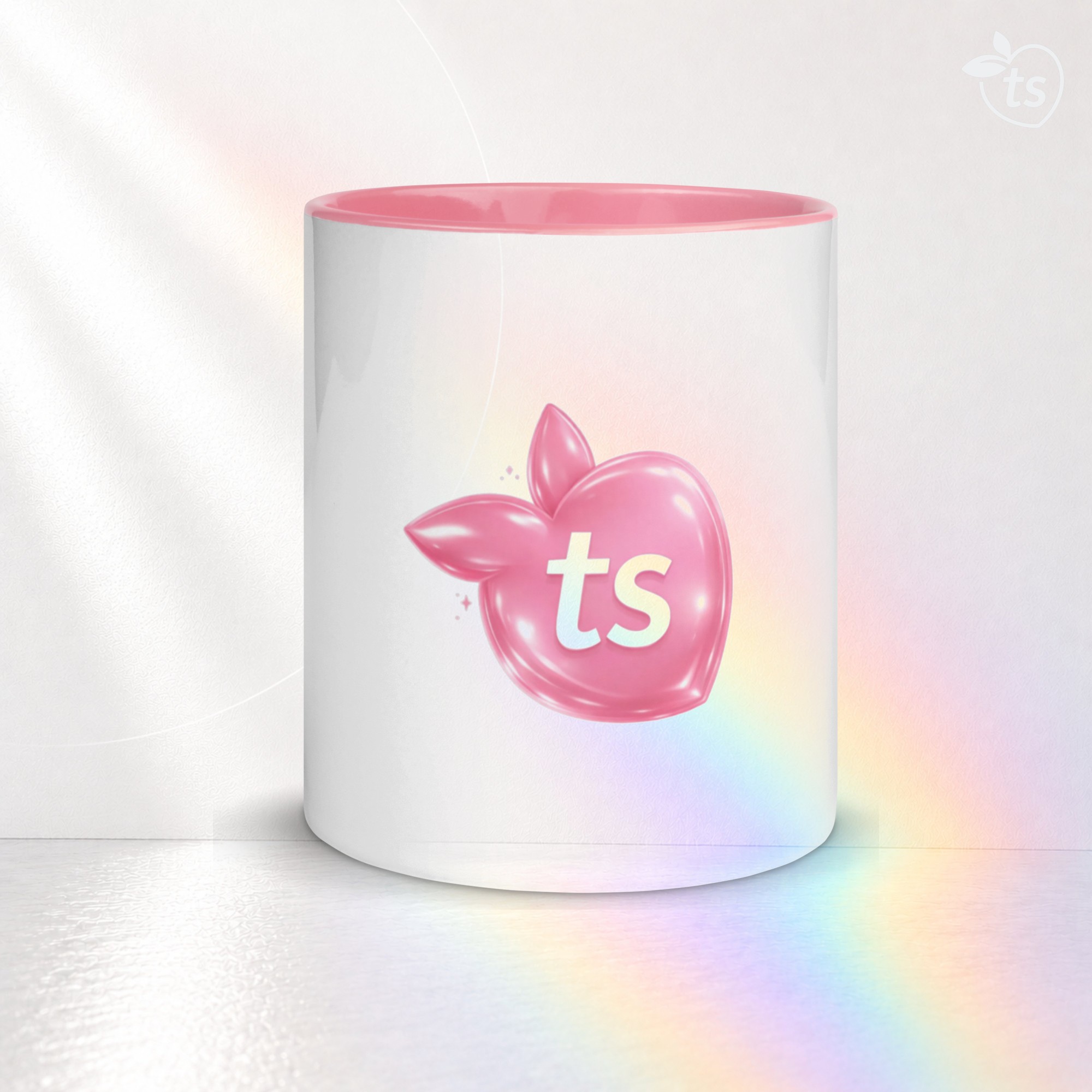 tsgabrielle® • Krus med rosa innside • Keramikk • 11 oz